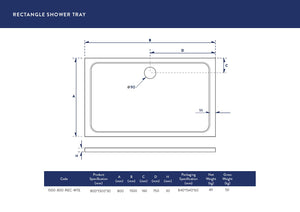 1500X800 Shower Tray