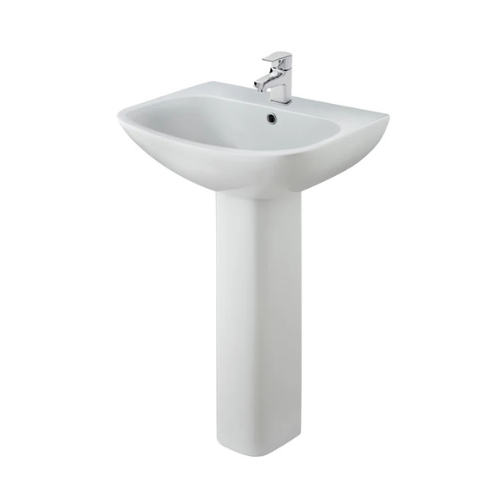 Square 550mm Sink And Pedestal