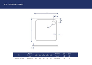900X900 Shower Tray