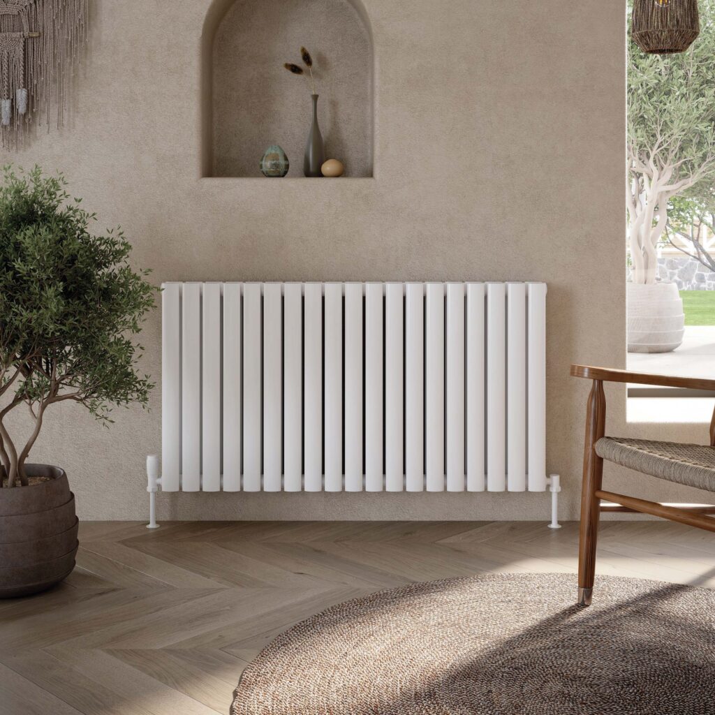 Astro 994X600 Horizontal White Double Towel Rail