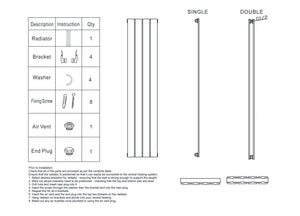 Astro 413X1800 Vertical White Towel Rail