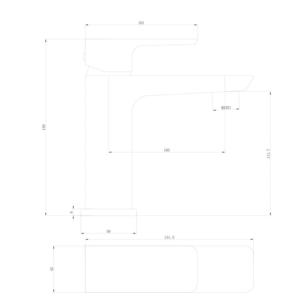 Fluro Basin Mixer Inc Click Waste