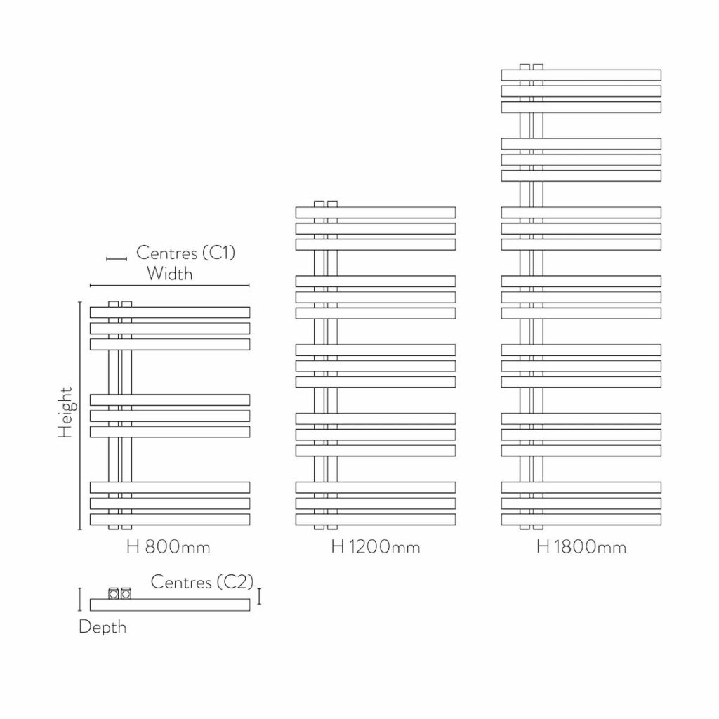 Lizz 600X800 Chrome Towel Rail