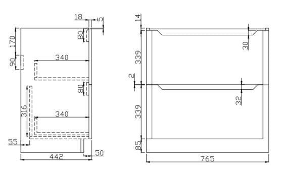 Serena 800 Floor Standing Vanity Unitc
