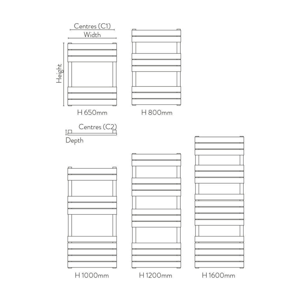 Milo 600X1200 Anthracite Towel Rail