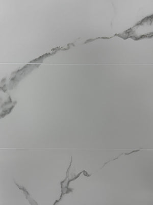 White Milan Marble Tile 600mmx2700mmx10mm (Pack of 2)