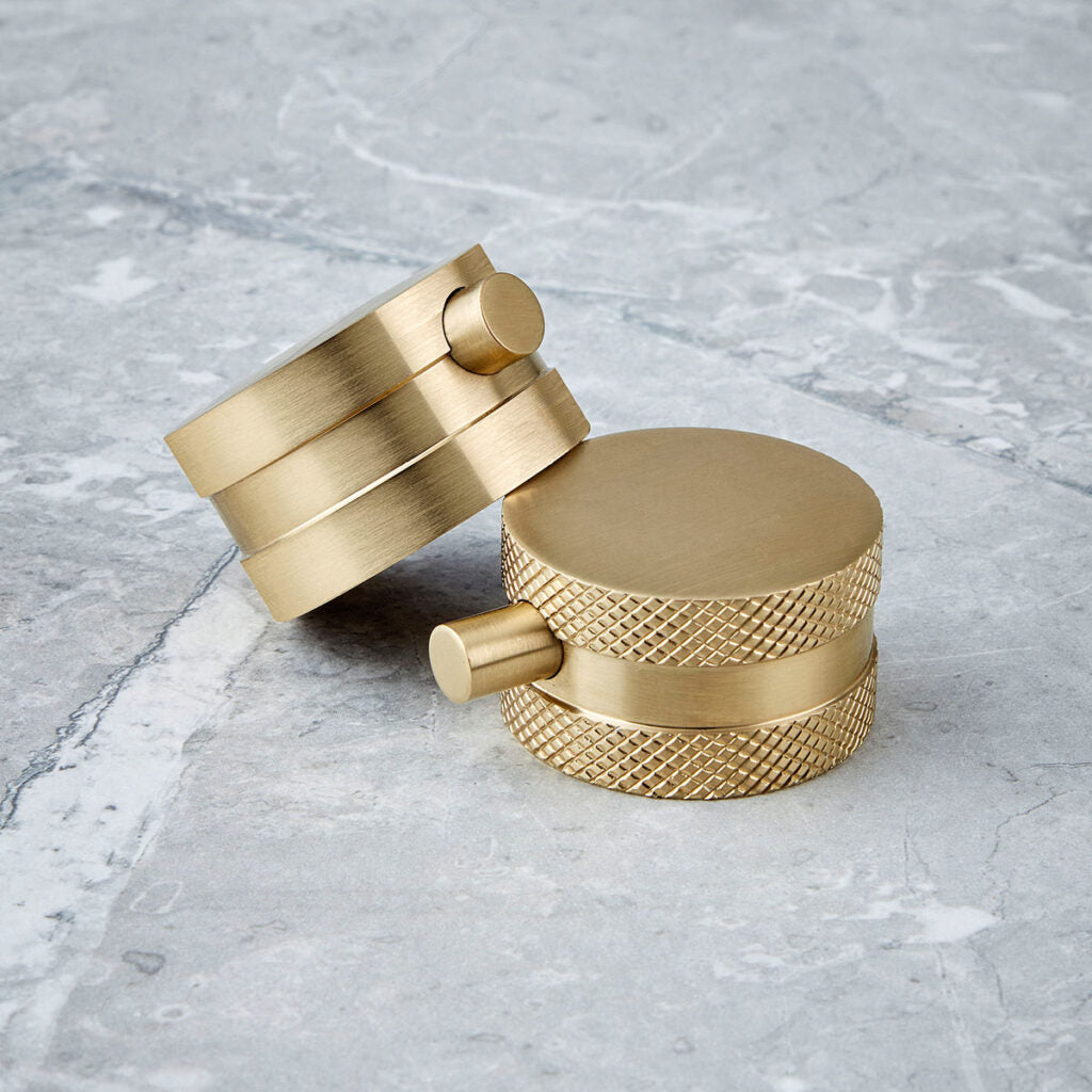 Alpha Brushed Brass Round Rigid Riser Shower
