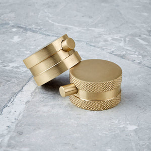 Alpha Brushed Brass Round Rigid Riser Shower