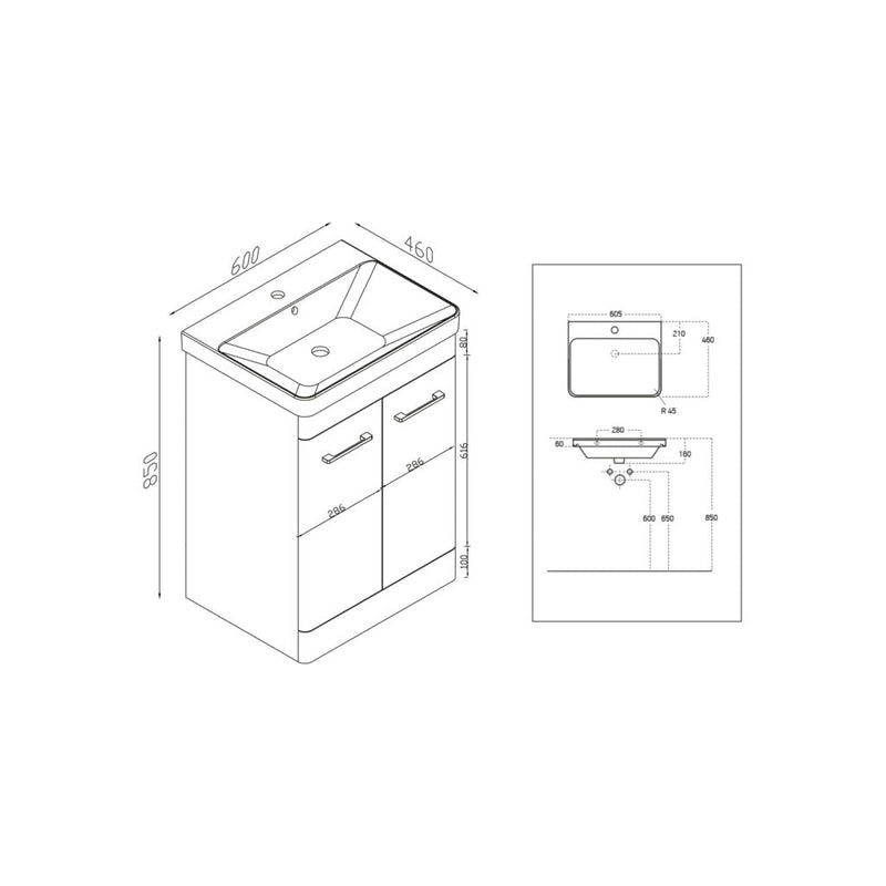 Iris 600 Vanity Unit