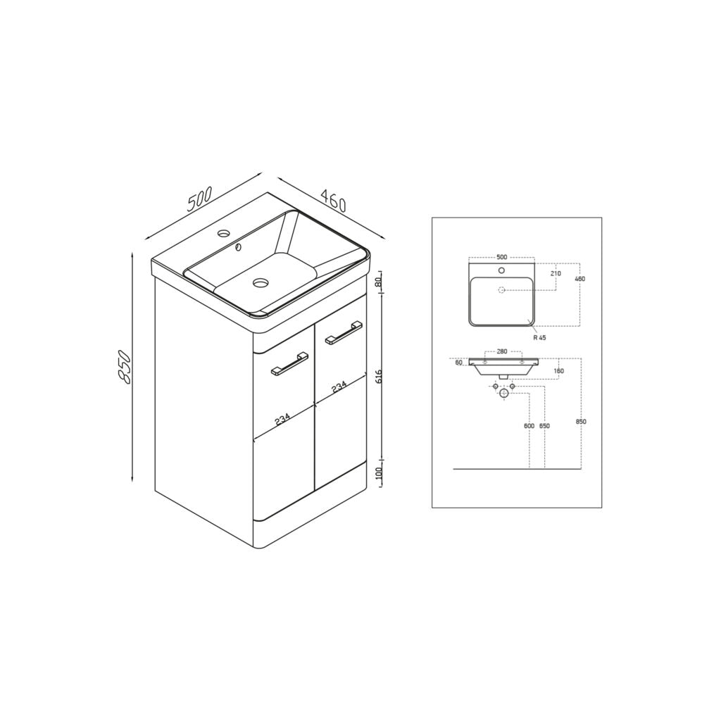 Iris 500 Vanity Unit