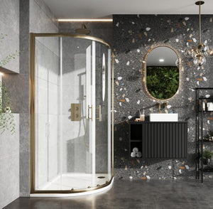 800X800 2-Door Quadrant Enclsoure Brass