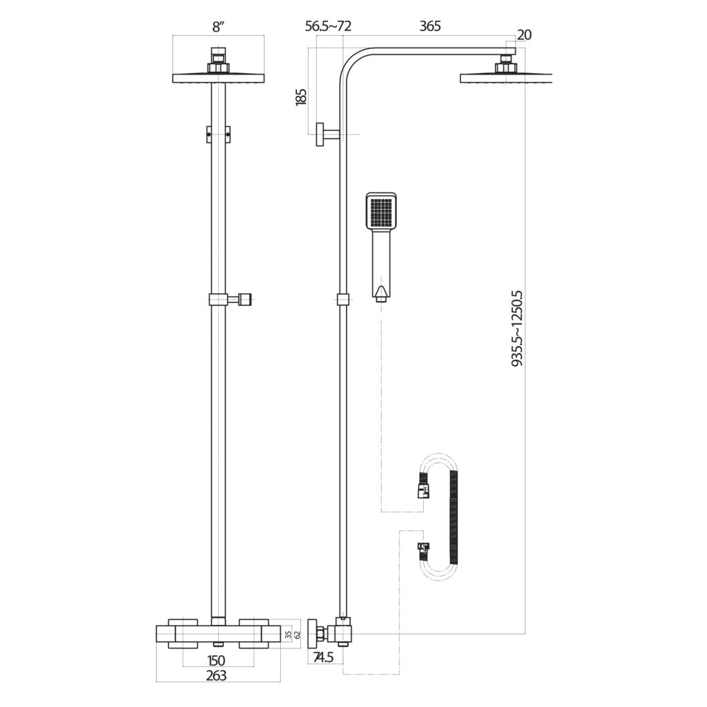 Hilton Square Mixer Shower