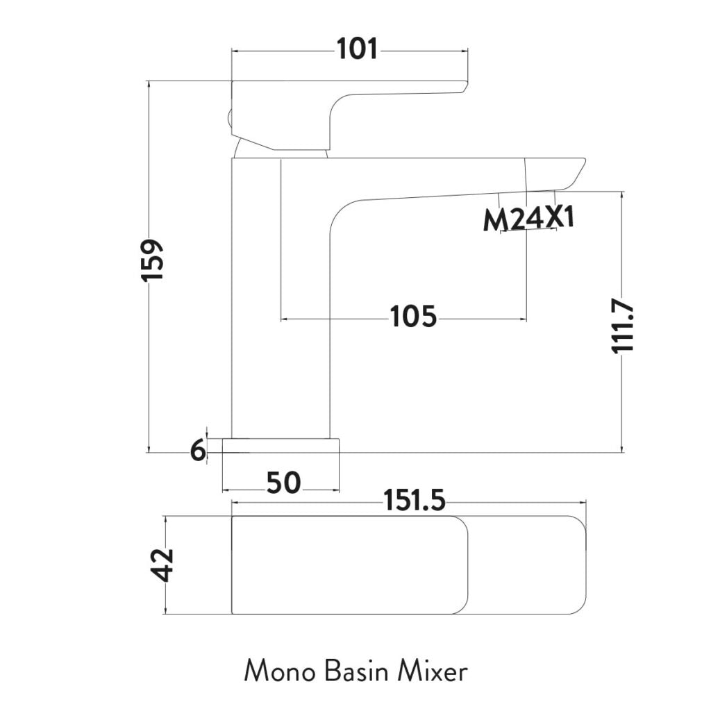 Fluro Basin Mixer Inc Click Waste