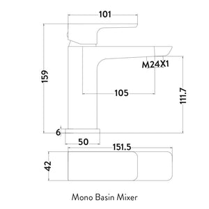 Fluro Basin Mixer Inc Click Waste