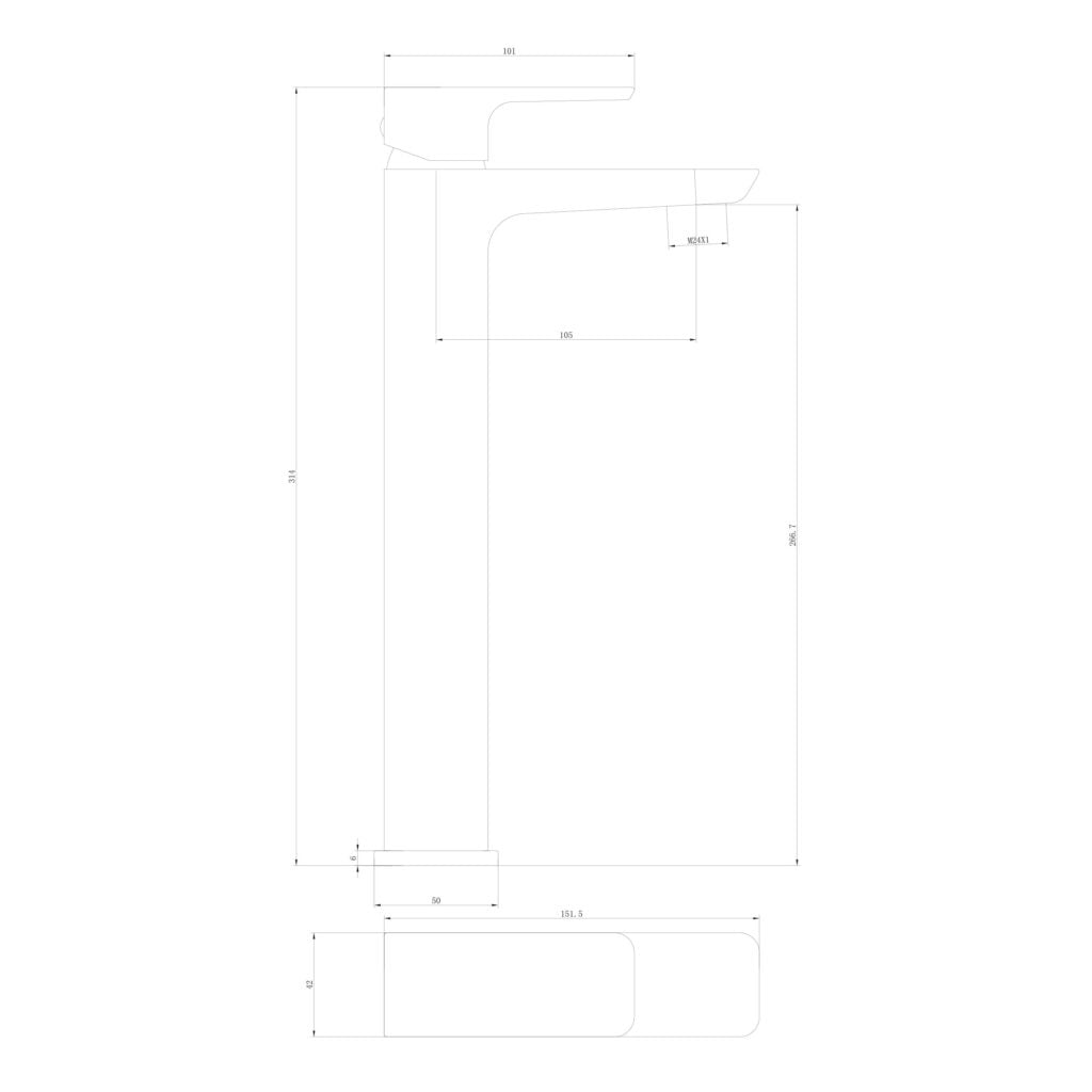 Fluro Tall Basin Mixer
