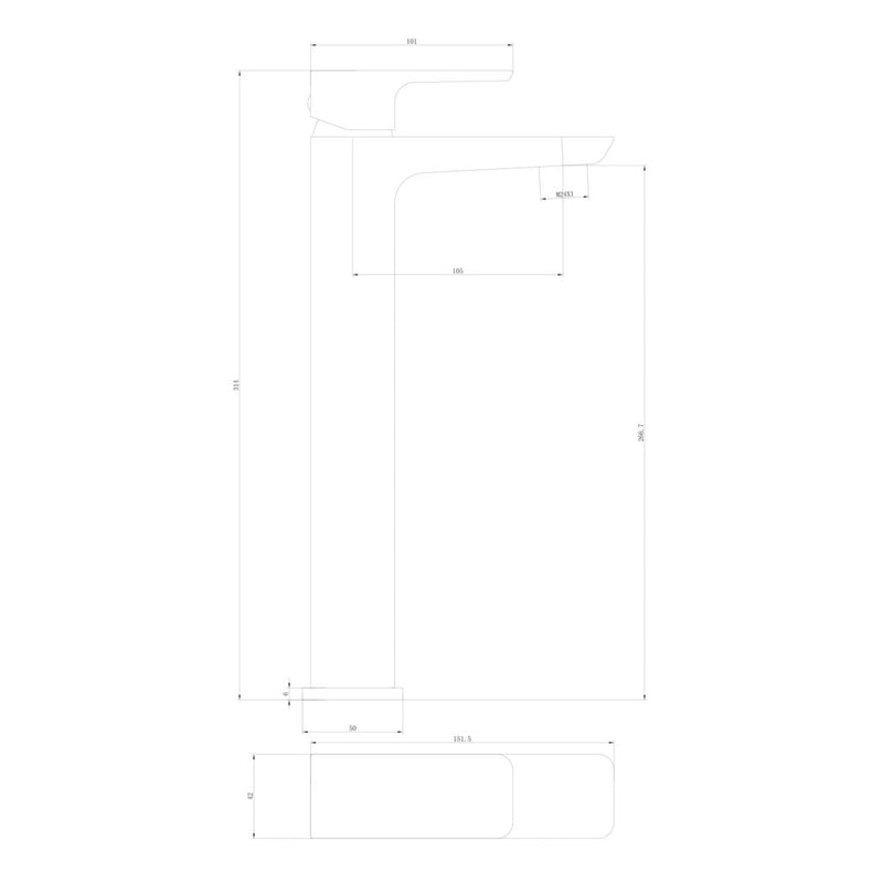 Fluro Tall Basin Mixer