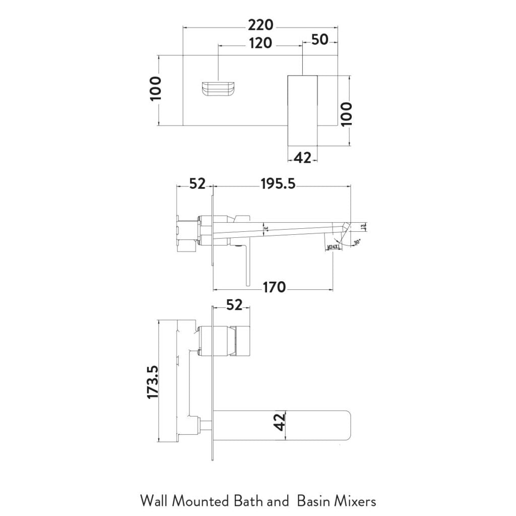 Fluro Wall Mounted tap