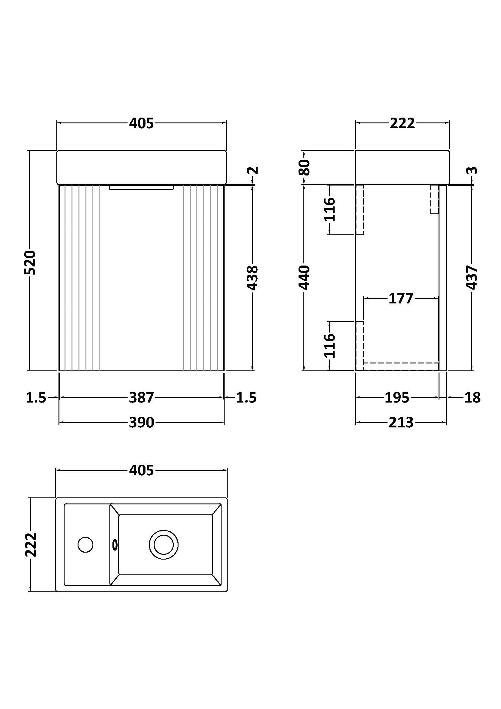 Eco 400mm Wall Hung 1-Door Compact Unit