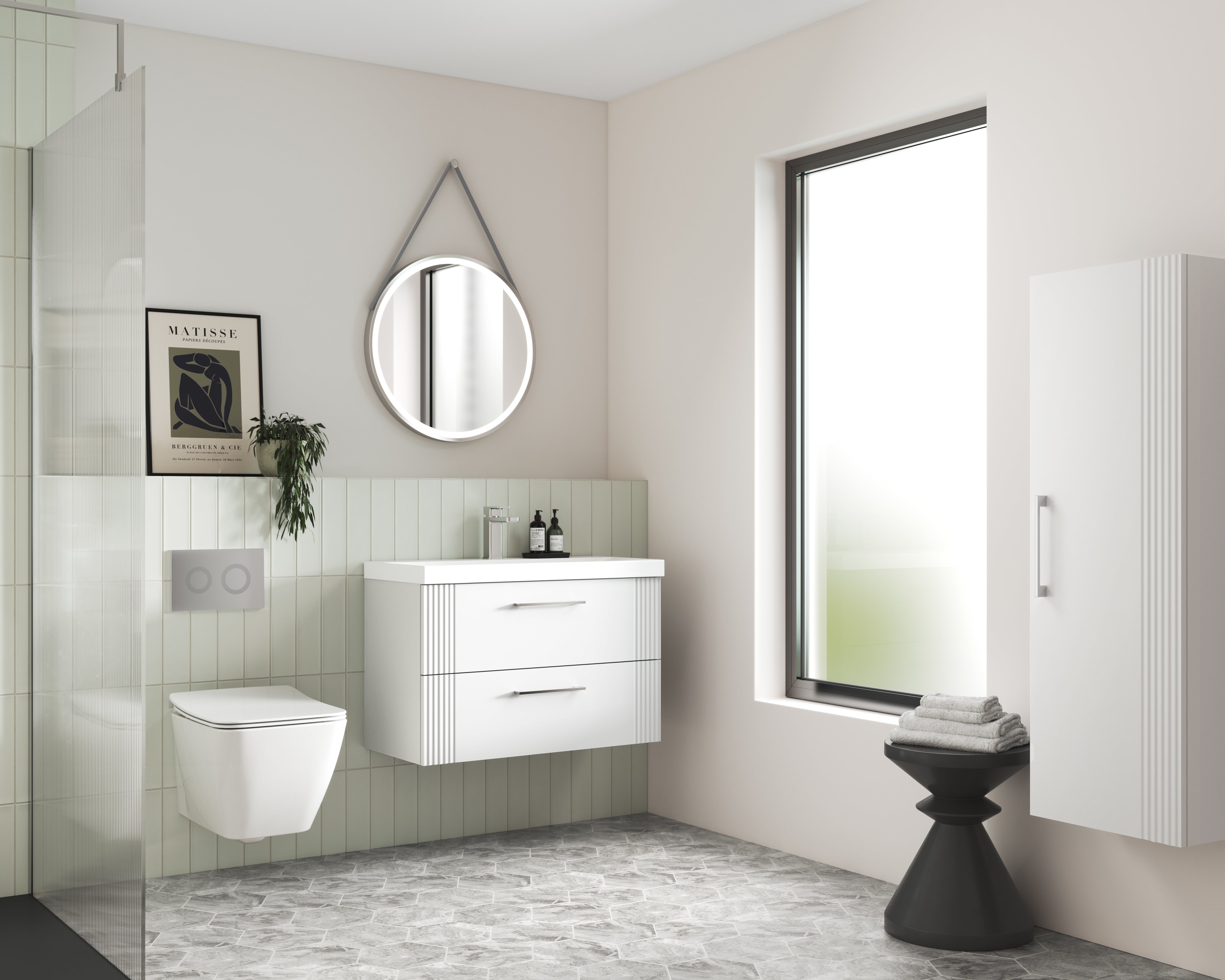 Eco 600mm Wall Hung 2-Drawer Vanity