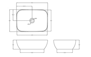 Rectangular Washbowl 455mm