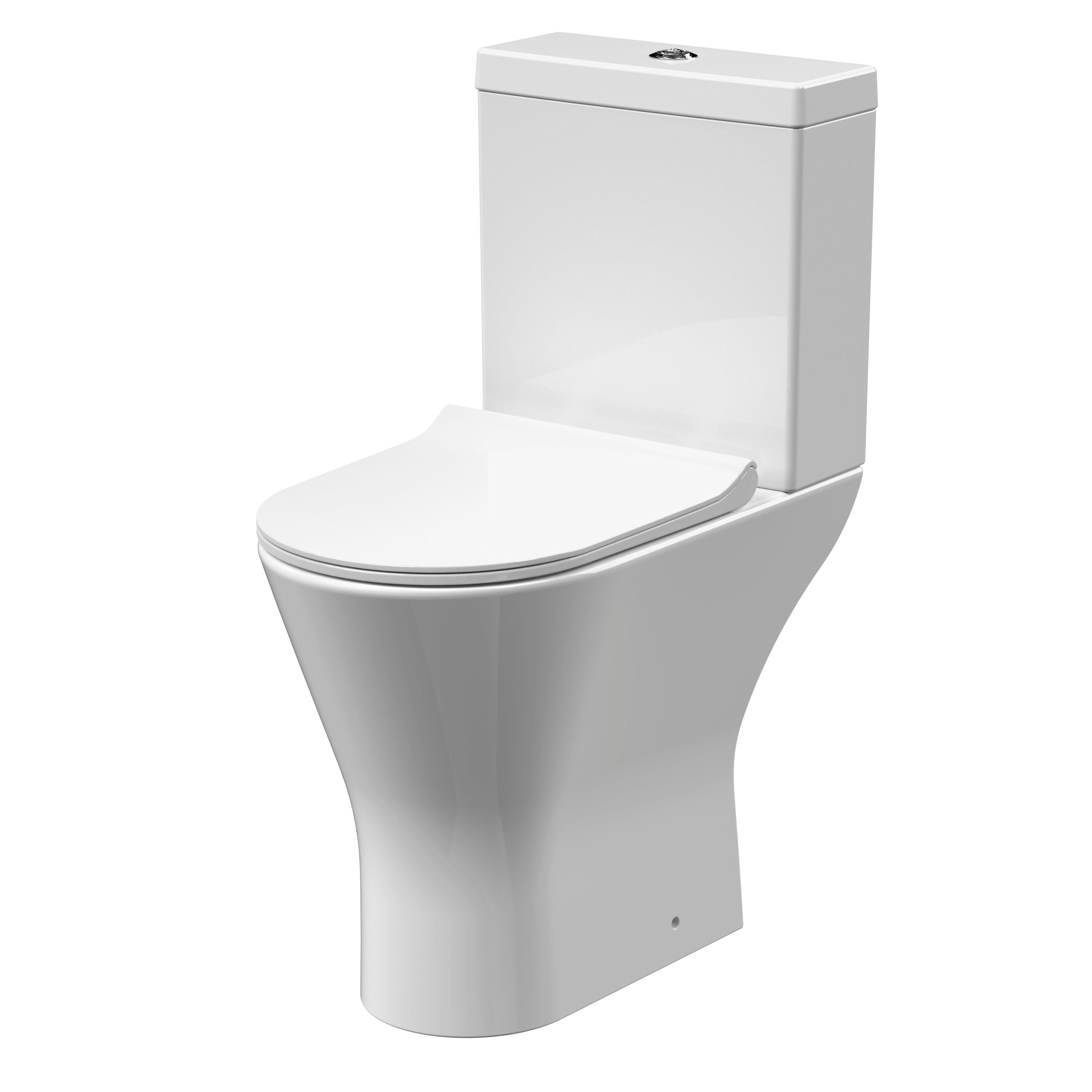 Rimless Toilet Pan, Cistern & Seat
