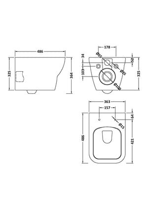 Rimless Wall Hung Pan & Seat