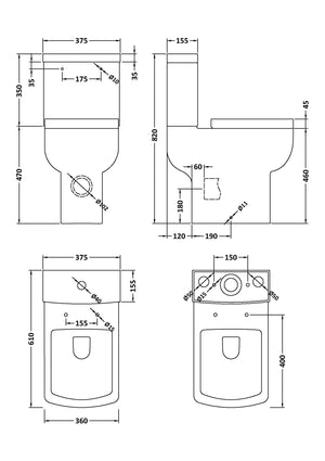 Comfort Height Pan, Cistern & Seat