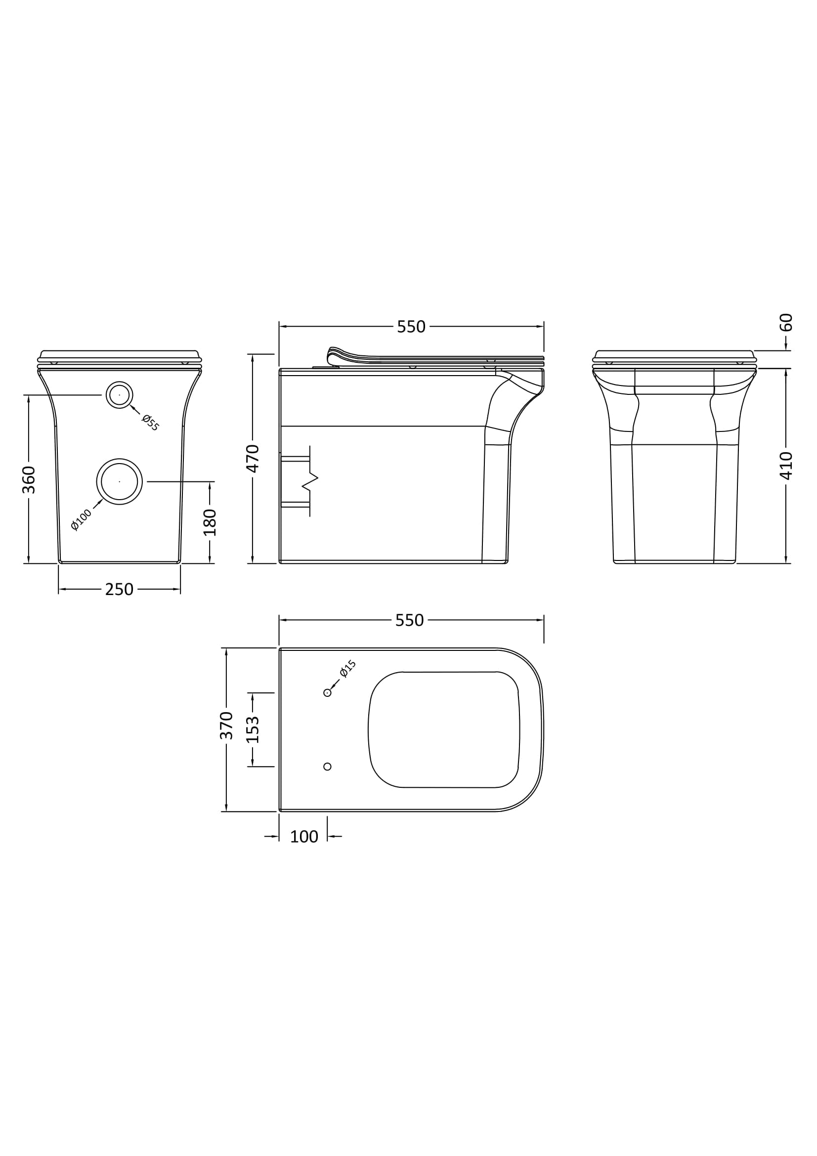 Square Back To Wall Pan & Soft Close Seat