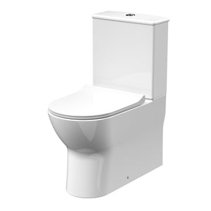 Rimless Flush to Wall Close Couple Pan, Cistern & Seat