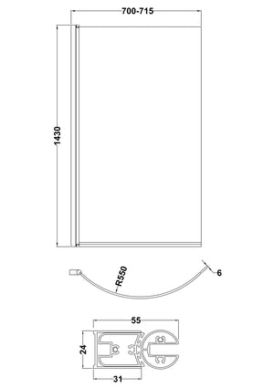Curved P-Bath Screen