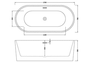 Freestanding Fluted Bath 1700mm