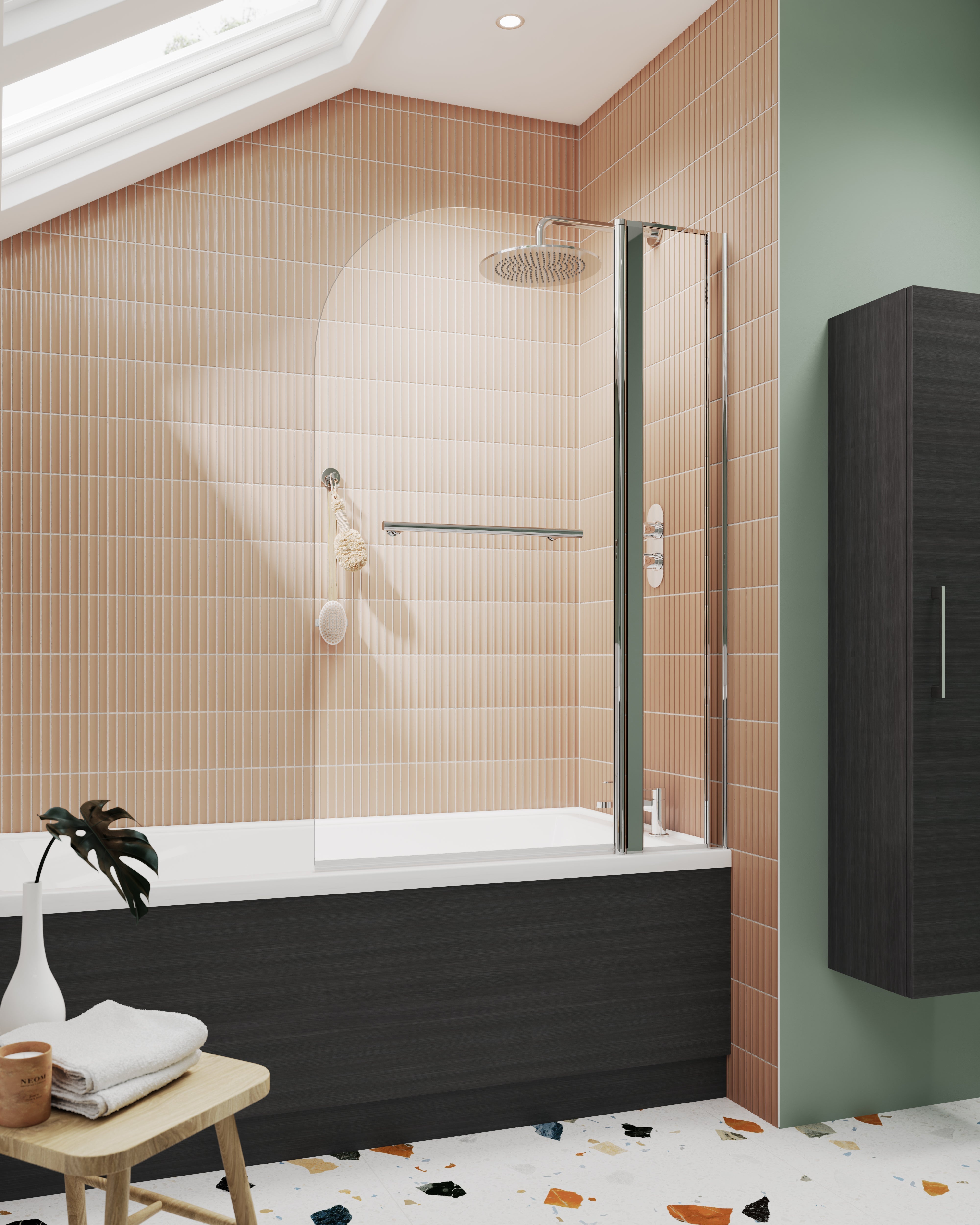 Round Bath Screen Fixed Panel & Rail