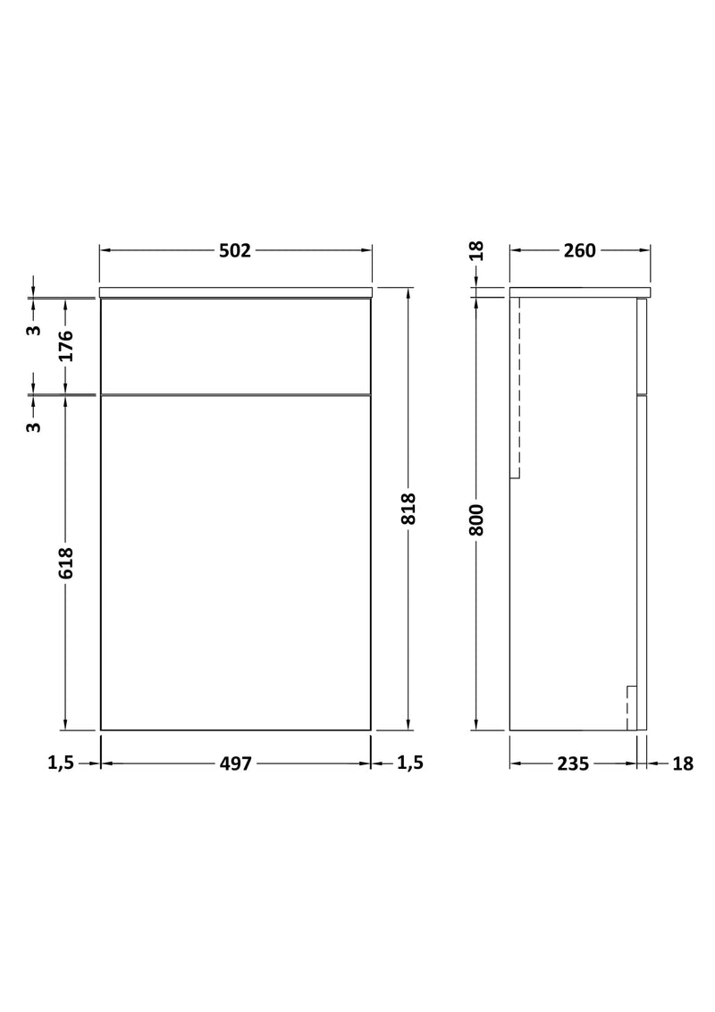 Arko Floor Standing WC Unit 500mm