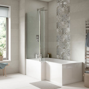 L Shape Left Handed Bath & Screen 1700MM Width 850MM Depth 400MM